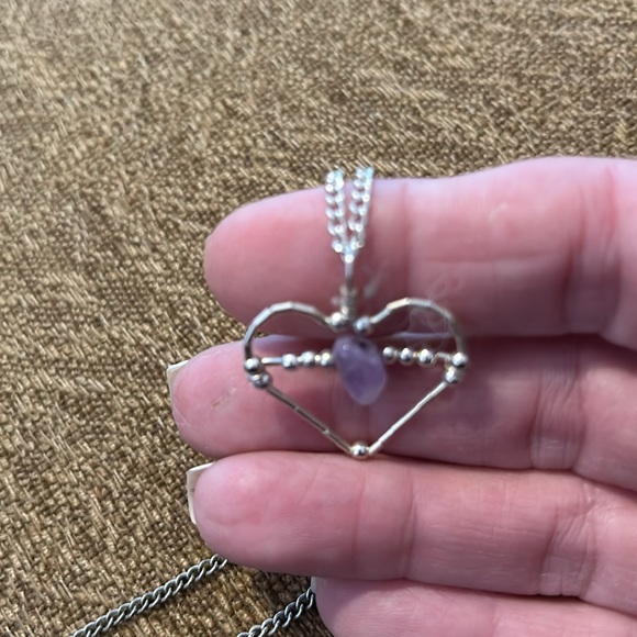 Silver & amethyst necklace - Picture 2 of 3